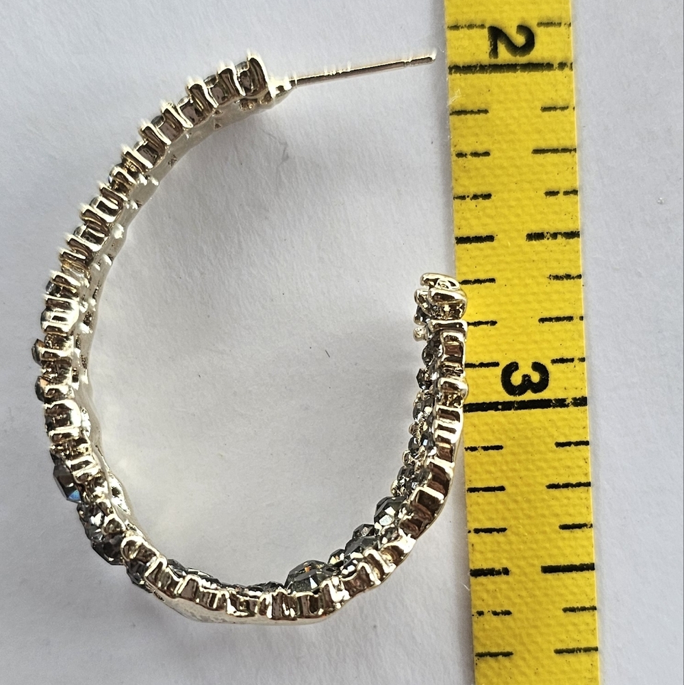 Champagne Rhinestone Earrings - Picture 6 of 6